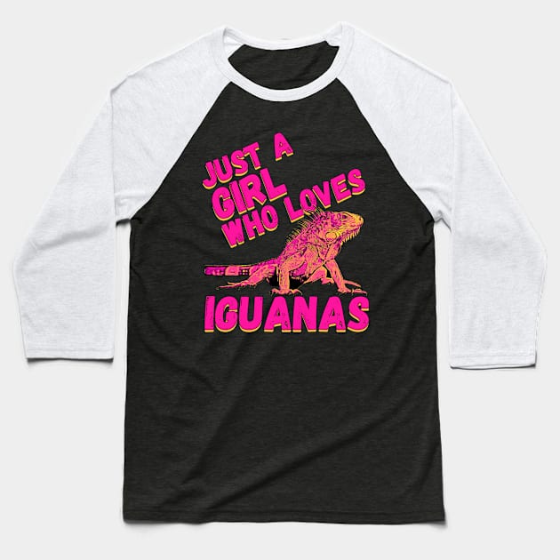 Just A Girl Who Loves Iguanas Gift design Baseball T-Shirt by theodoros20